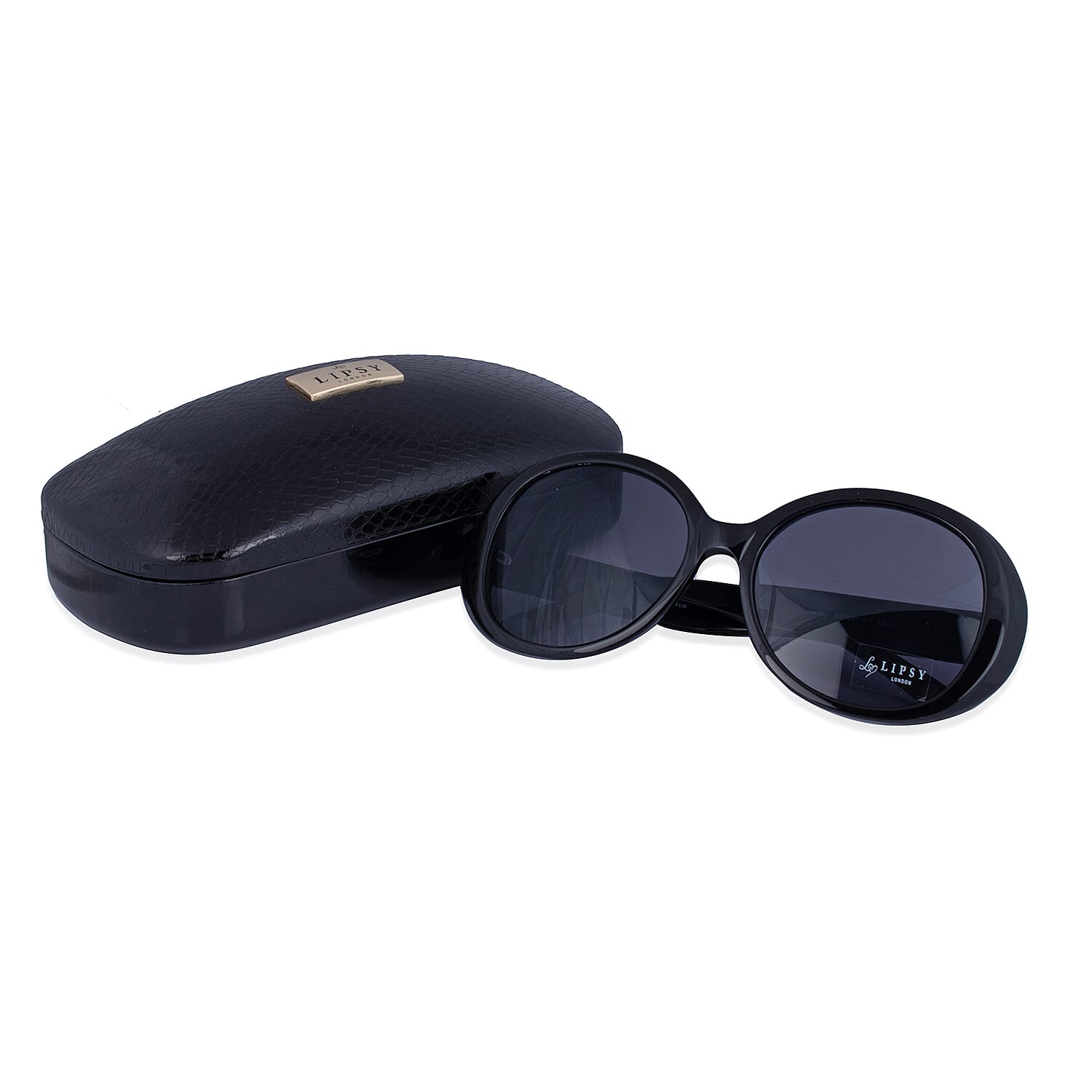 LIPSY Oval Ladies Sunglasses with Metal Studded Decorative Temples - Black 6484728 5