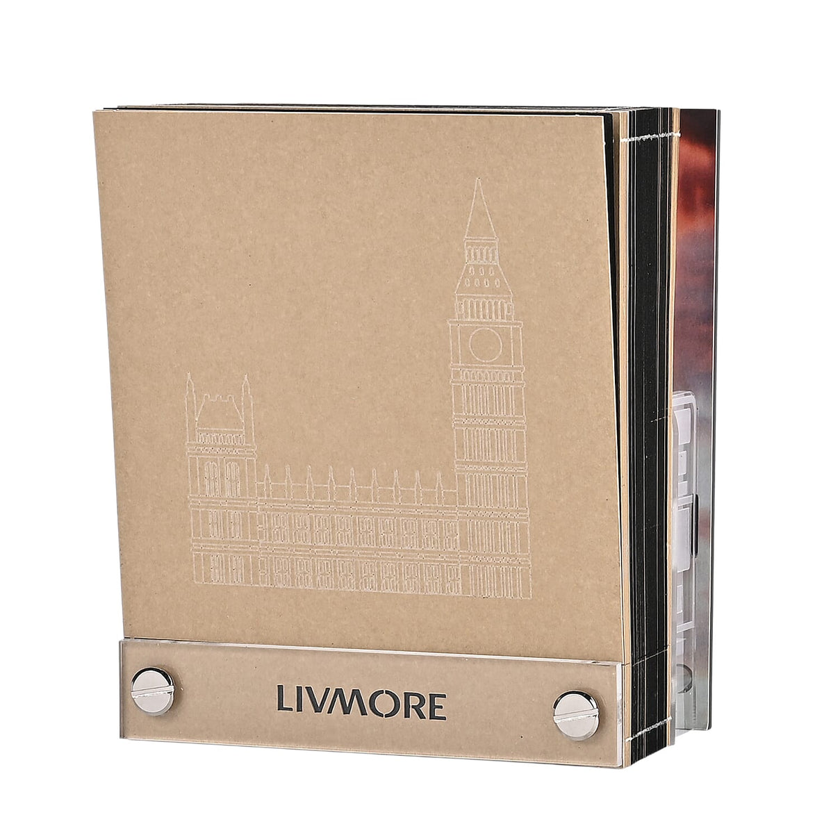 LIVMORE 2026 Big Ben Sculpture Calendar &amp; Acrylic Pen Holder - Brown 8249370 9