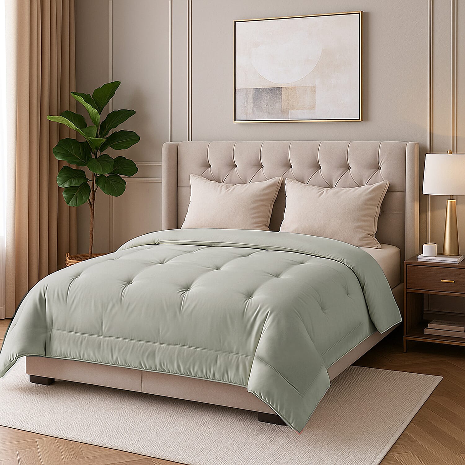 LIVMORE - 50% Mulberry Silk Duvet (225 x 220 cm) - Mint Green King 8186900 0