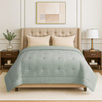 LIVMORE - 50% Mulberry Silk Duvet (225 x 220 cm) - Mint Green King