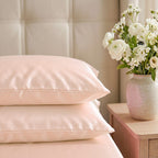 LIVMORE Set of 4 100% Bamboo Bedding Set - inc. Duvet Cover, Deep Fitted Sheet & 2 Pillowcases (Double, 200 x 200 cm) - Cream