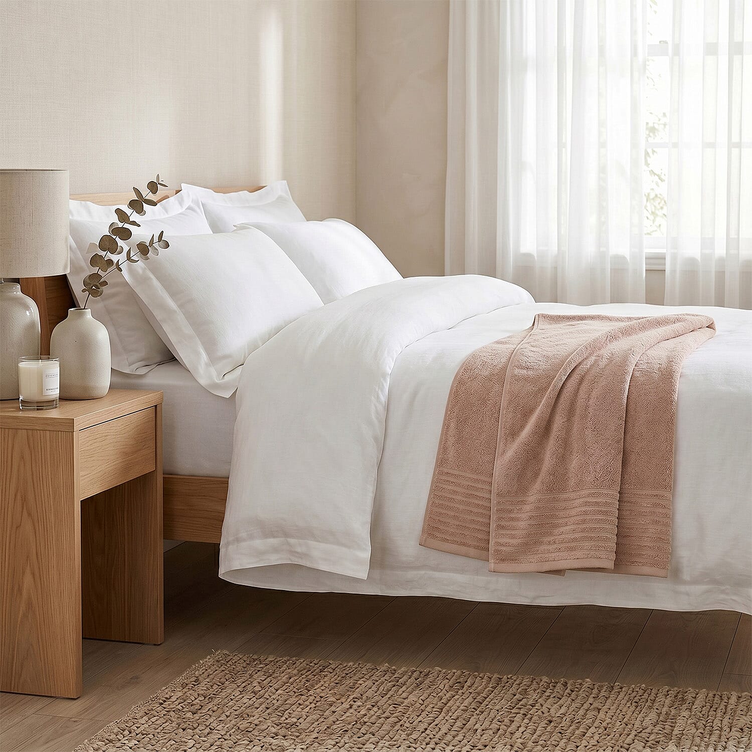 LIVMORE Premium Large Bamboo Bath Sheet (160 x 80cm) - Sand V32515996 2
