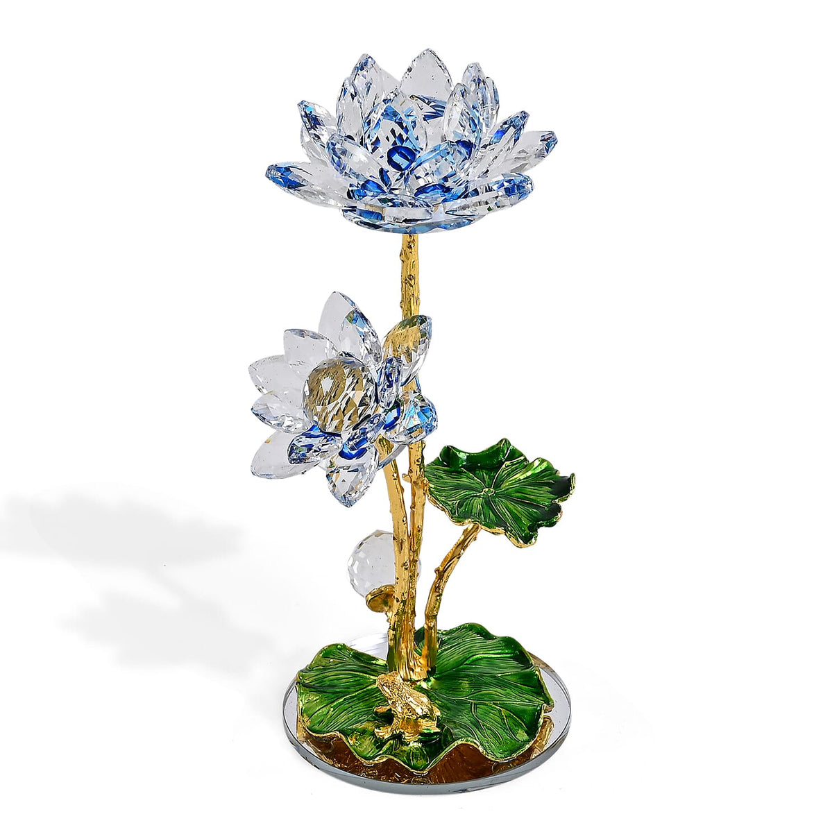 LIVMORE Crystal Lotus Flower Ornament - Blue &amp; Green 8412209 0