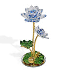 LIVMORE Crystal Lotus Flower Ornament - Blue & Green