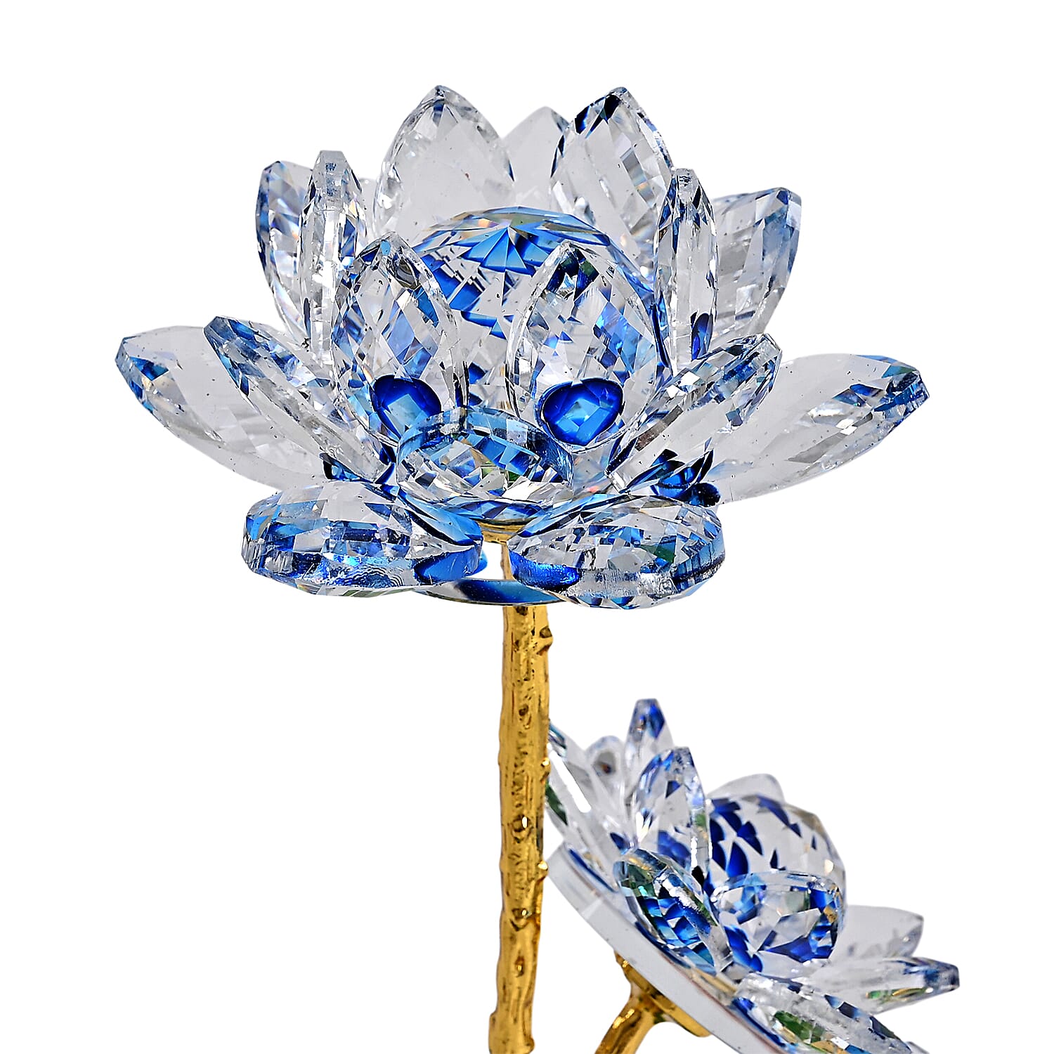 LIVMORE Crystal Lotus Flower Ornament - Blue &amp; Green 8412209 5