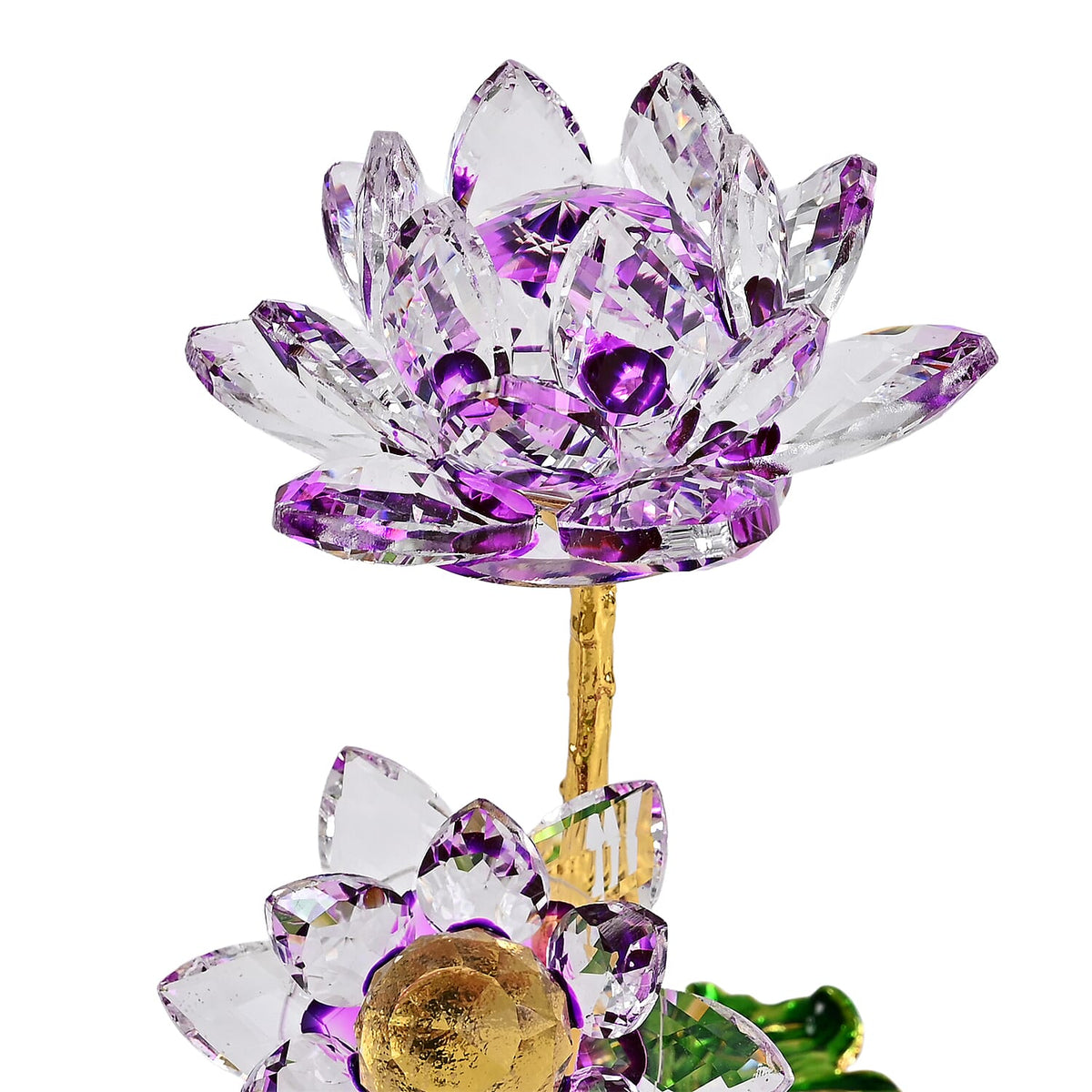 LIVMORE Crystal Lotus Flower Ornament - Purple &amp; Green V32578987 5