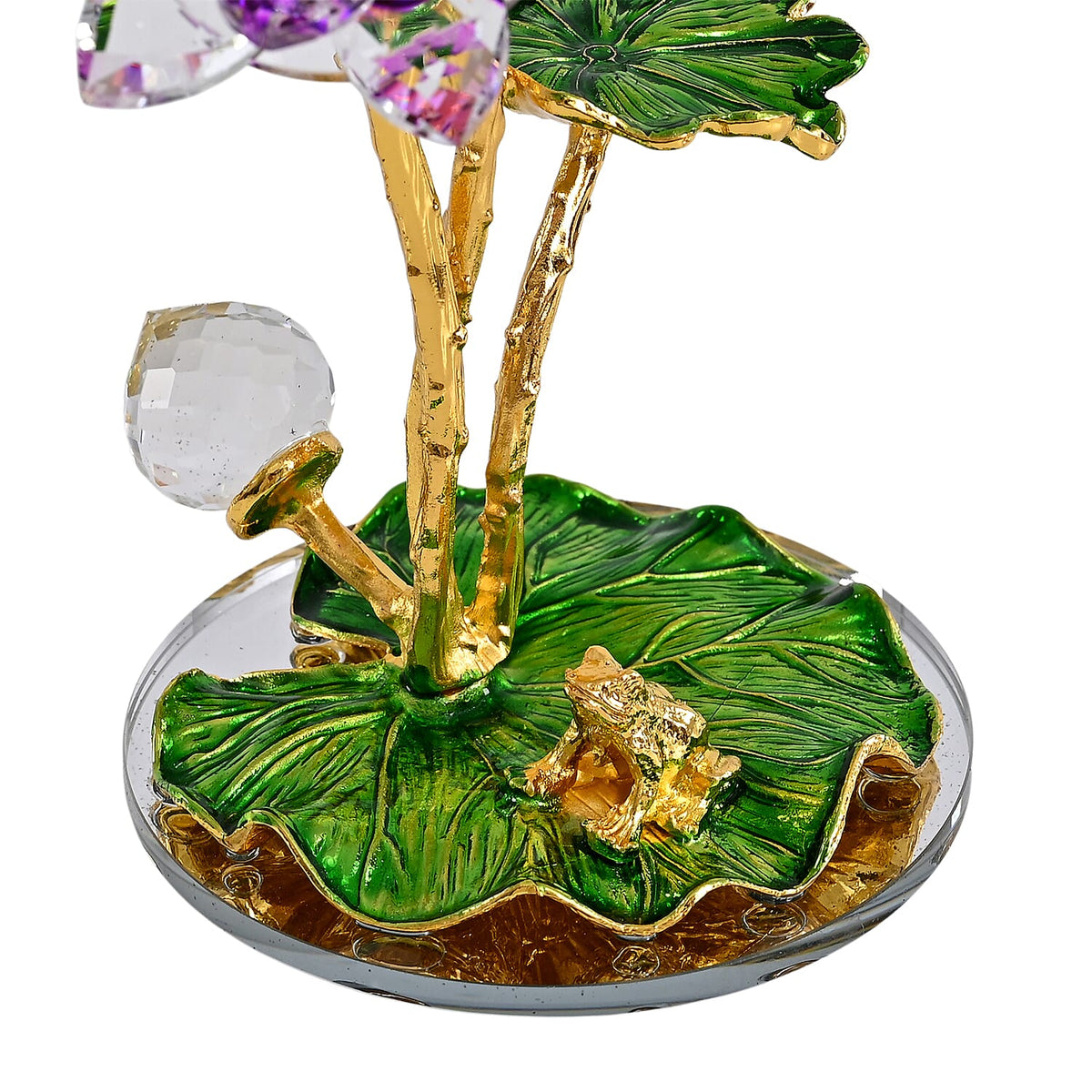 LIVMORE Crystal Lotus Flower Ornament - Purple &amp; Green V32578987 6