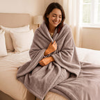 LIVMORE- Double-Sided Cozy 550 gsm Faux Fur Blanket (Size 200x150 cm) - Taupe