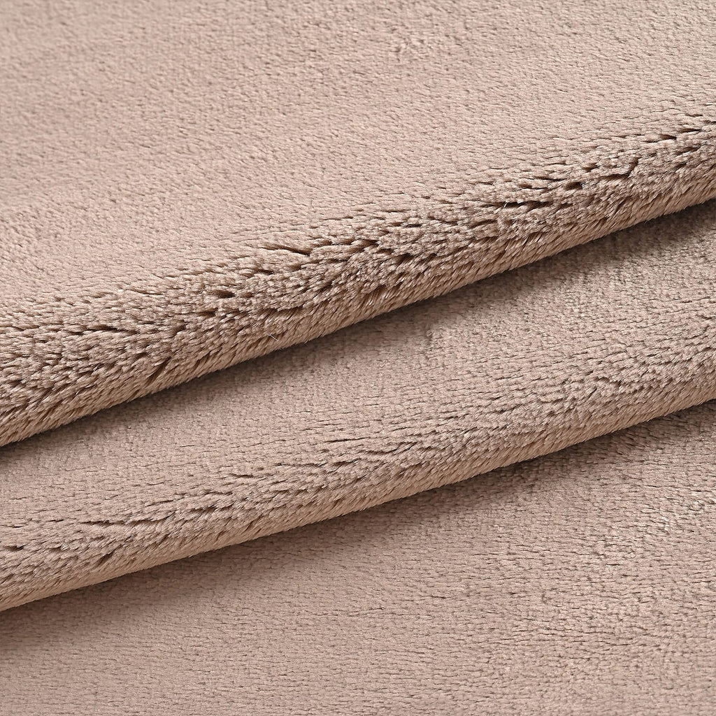 LIVMORE- Double-Sided Cozy 550 gsm Faux Fur Blanket (Size 200x150 cm) - Taupe