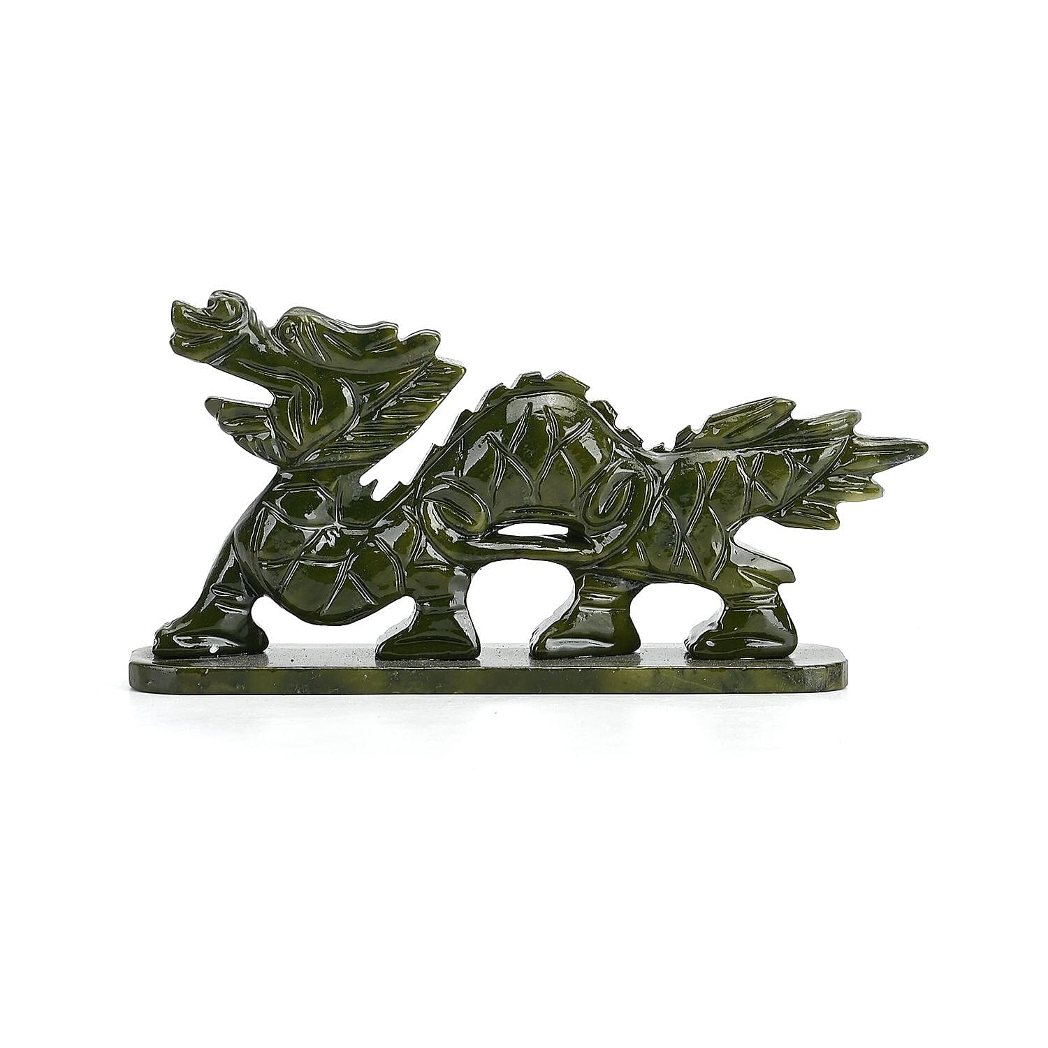 Limited Edition Handcrafted Serpentine Dragon Figurine- Associated with Themes of Transformation, Healing, Wisdom, and Rebirth - Green 8116205 0