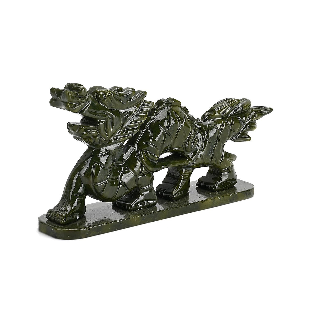 Limited Edition Handcrafted Serpentine Dragon Figurine- Associated with Themes of Transformation, Healing, Wisdom, and Rebirth - Green 8116205 3