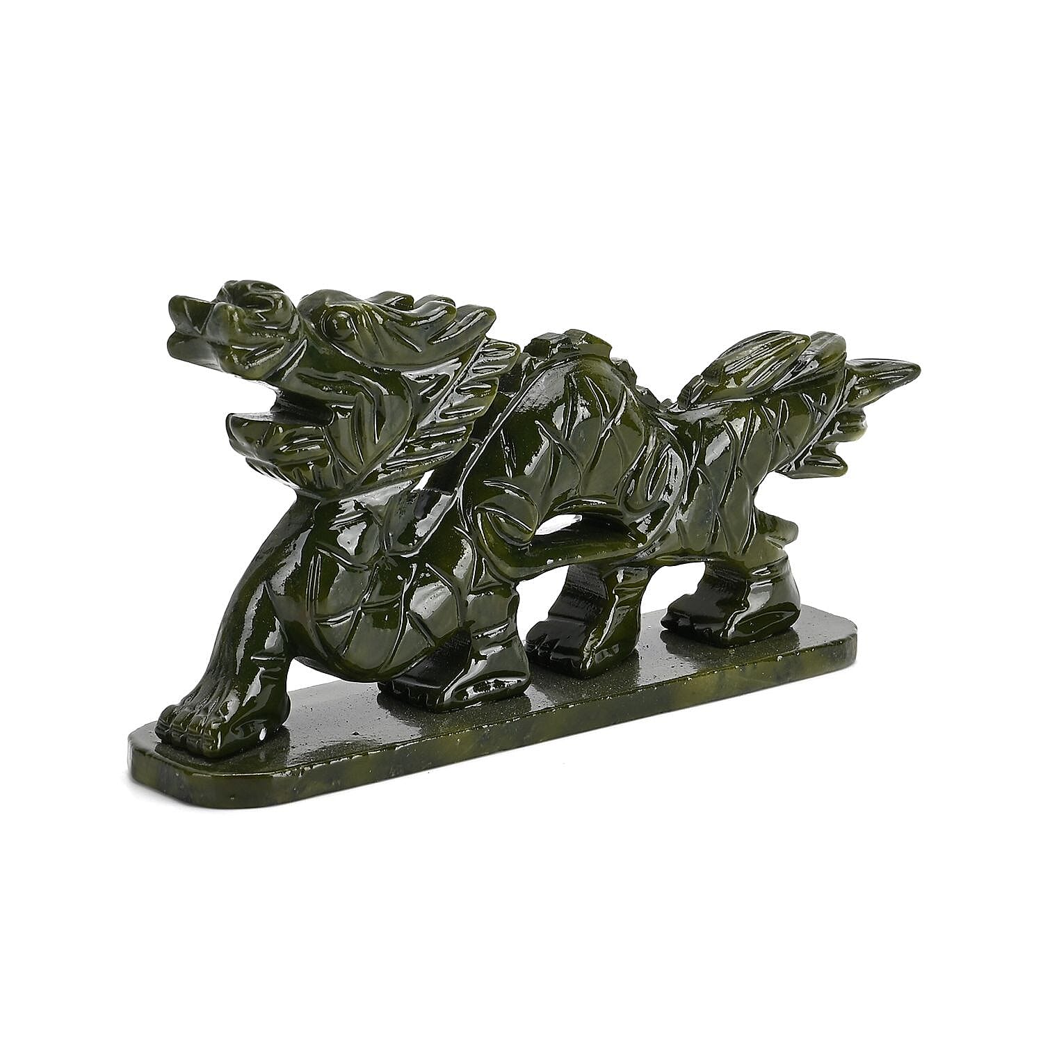 Limited Edition Handcrafted Serpentine Dragon Figurine- Associated with Themes of Transformation, Healing, Wisdom, and Rebirth - Green 8116205 3