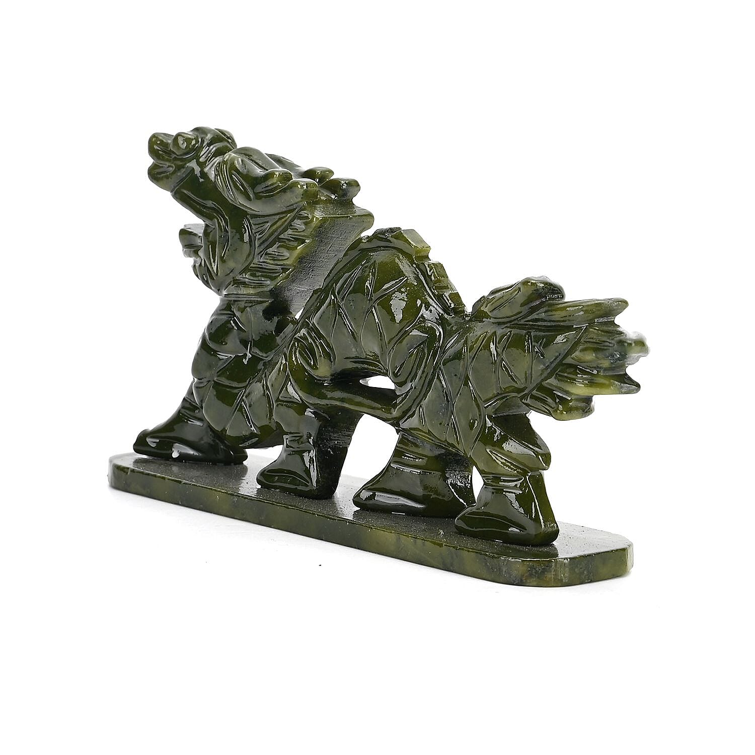 Limited Edition Handcrafted Serpentine Dragon Figurine- Associated with Themes of Transformation, Healing, Wisdom, and Rebirth - Green 8116205 4