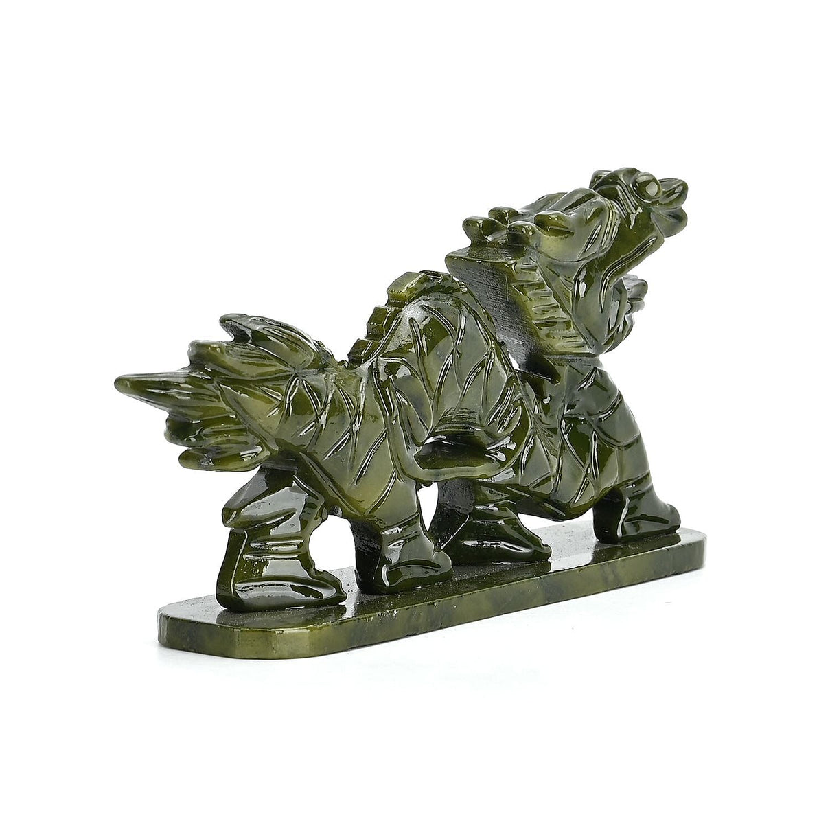 Limited Edition Handcrafted Serpentine Dragon Figurine- Associated with Themes of Transformation, Healing, Wisdom, and Rebirth - Green 8116205 5