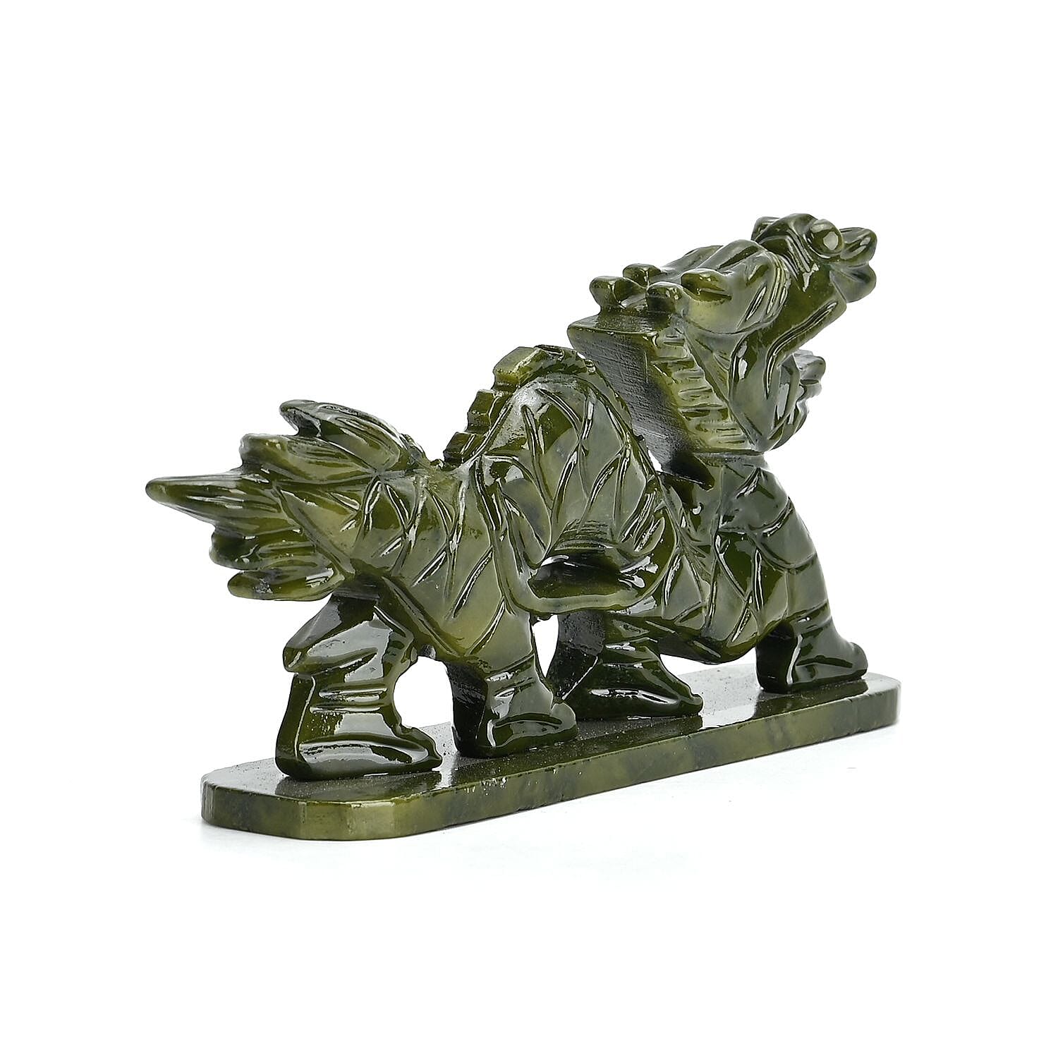 Limited Edition Handcrafted Serpentine Dragon Figurine- Associated with Themes of Transformation, Healing, Wisdom, and Rebirth - Green 8116205 5