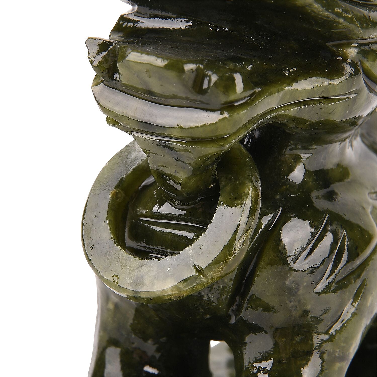 Limited Edition Handcrafted Serpentine Jade Figurine - Pixiu is Utilized to Attract Abundance and Enhance Luck V32515869 5