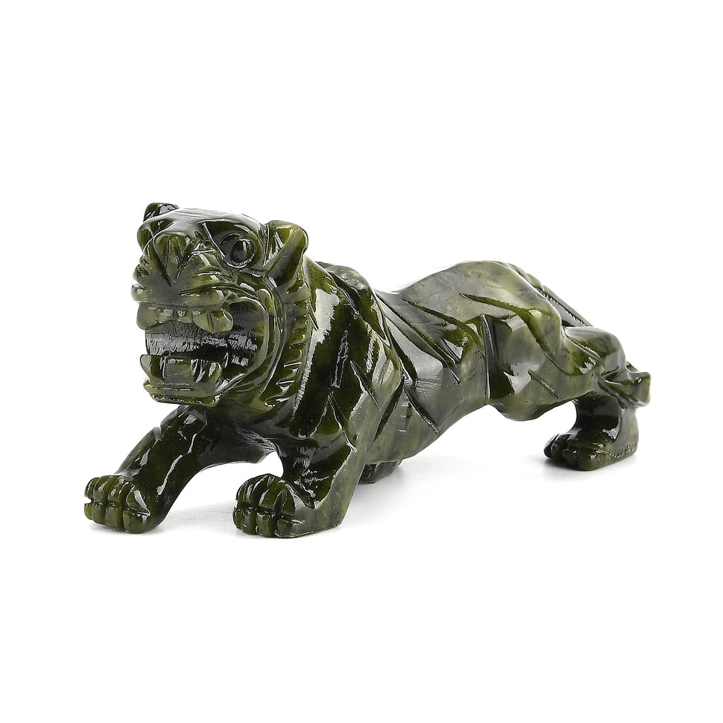 Limited Edition Handcrafted Serpentine Jade Figurine - Lions are Considered a Symbol of Courage, Strength, Royalty, and Power