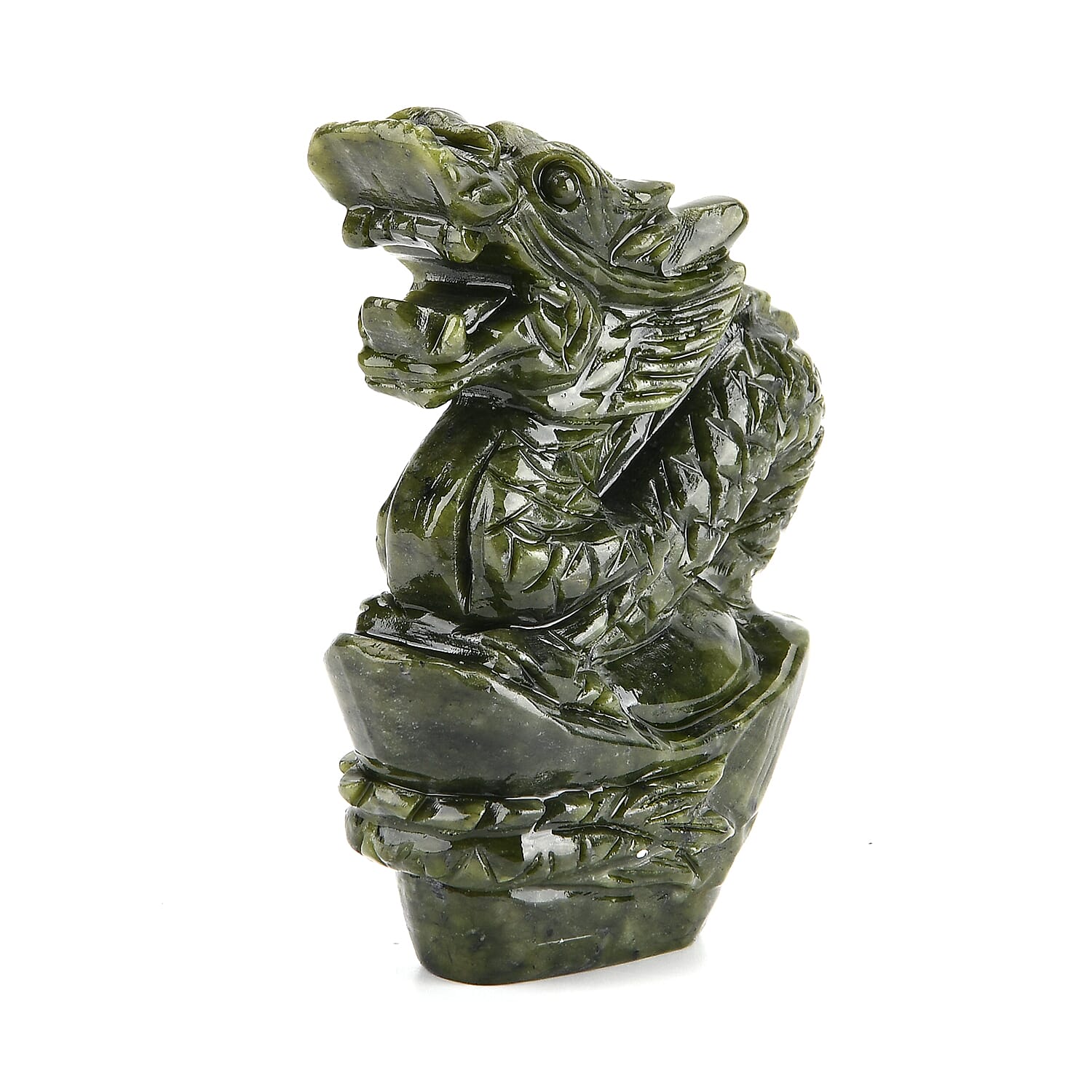 Limited Edition Handcrafted Serpentine Jade Figurine - Dragons are Considered a Symbol of Good Luck, Power, Wisdom and Protection 8252632 0