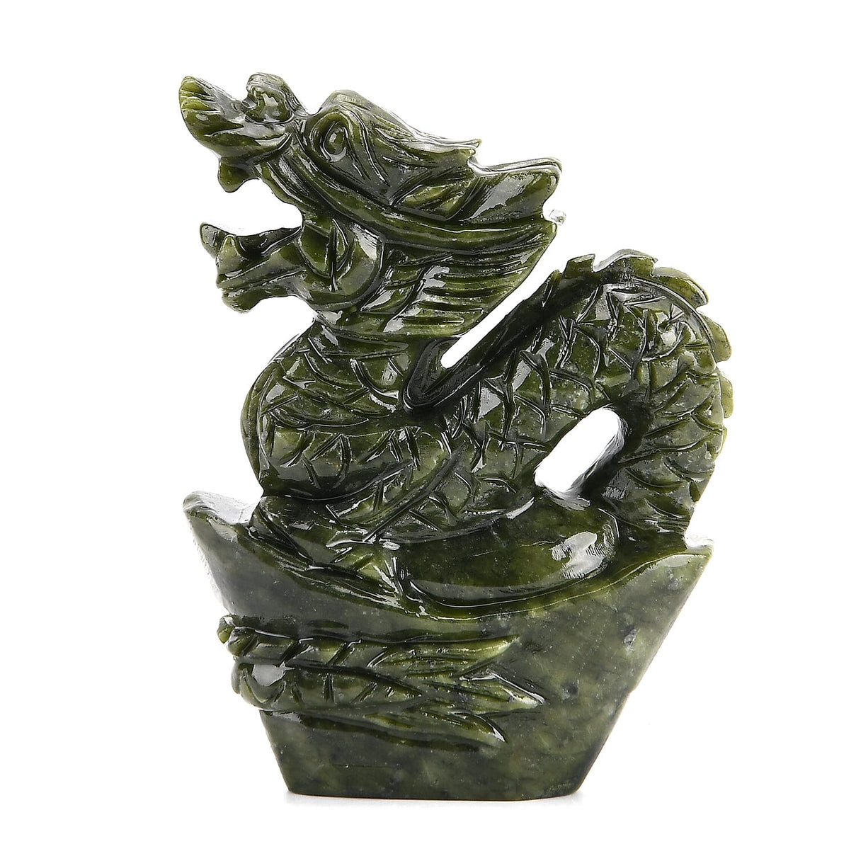 Limited Edition Handcrafted Serpentine Jade Figurine - Dragons are Considered a Symbol of Good Luck, Power, Wisdom and Protection 8252632 3