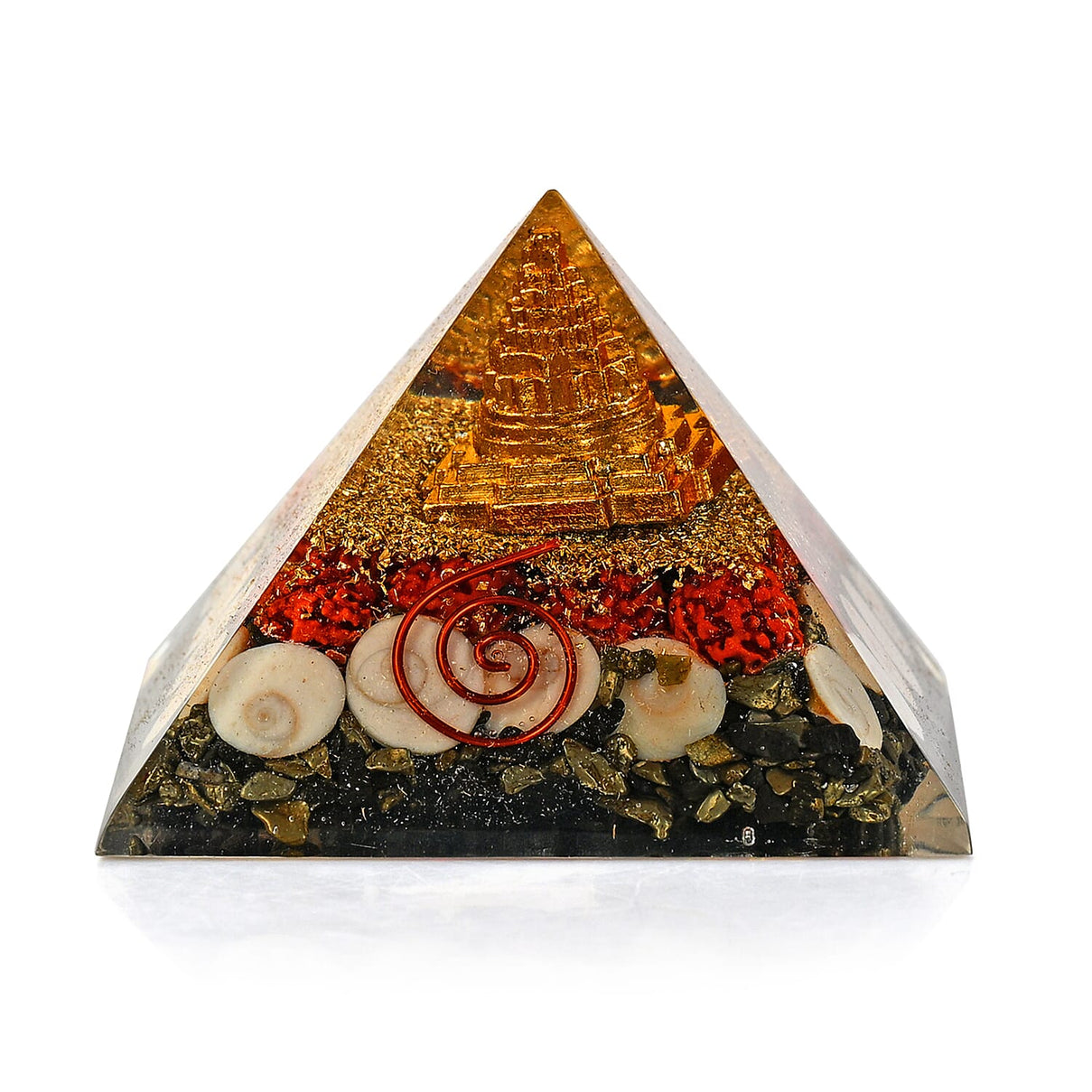 LIVMORE Gemstone Orgone Decorative Pyramid (5cm) With Pyrite 8279101 4