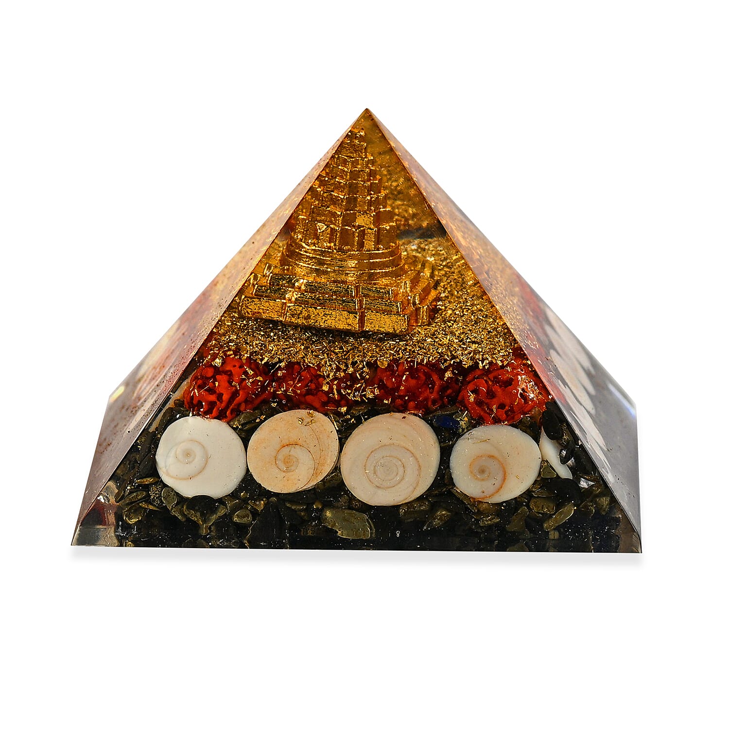 LIVMORE Gemstone Orgone Decorative Pyramid (5cm) With Pyrite 8279101 5