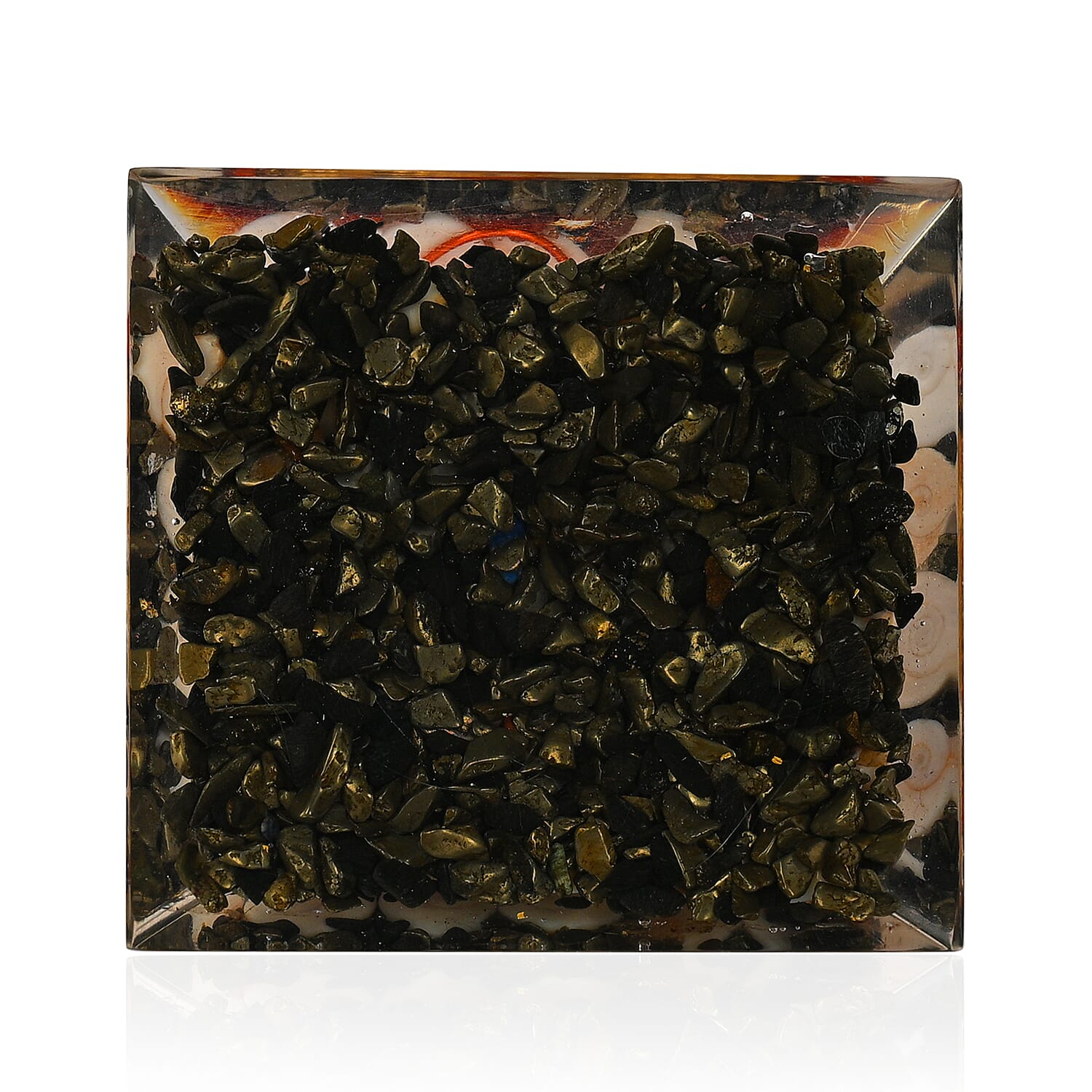 LIVMORE Gemstone Orgone Decorative Pyramid (5cm) With Pyrite 8279101 6
