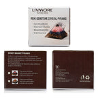 LIVMORE Gemstone Orgone Decorative Pyramid (5cm) With Selenite, Pyrite, Lapis Lazuli, Rose Quartz and Black Onyx