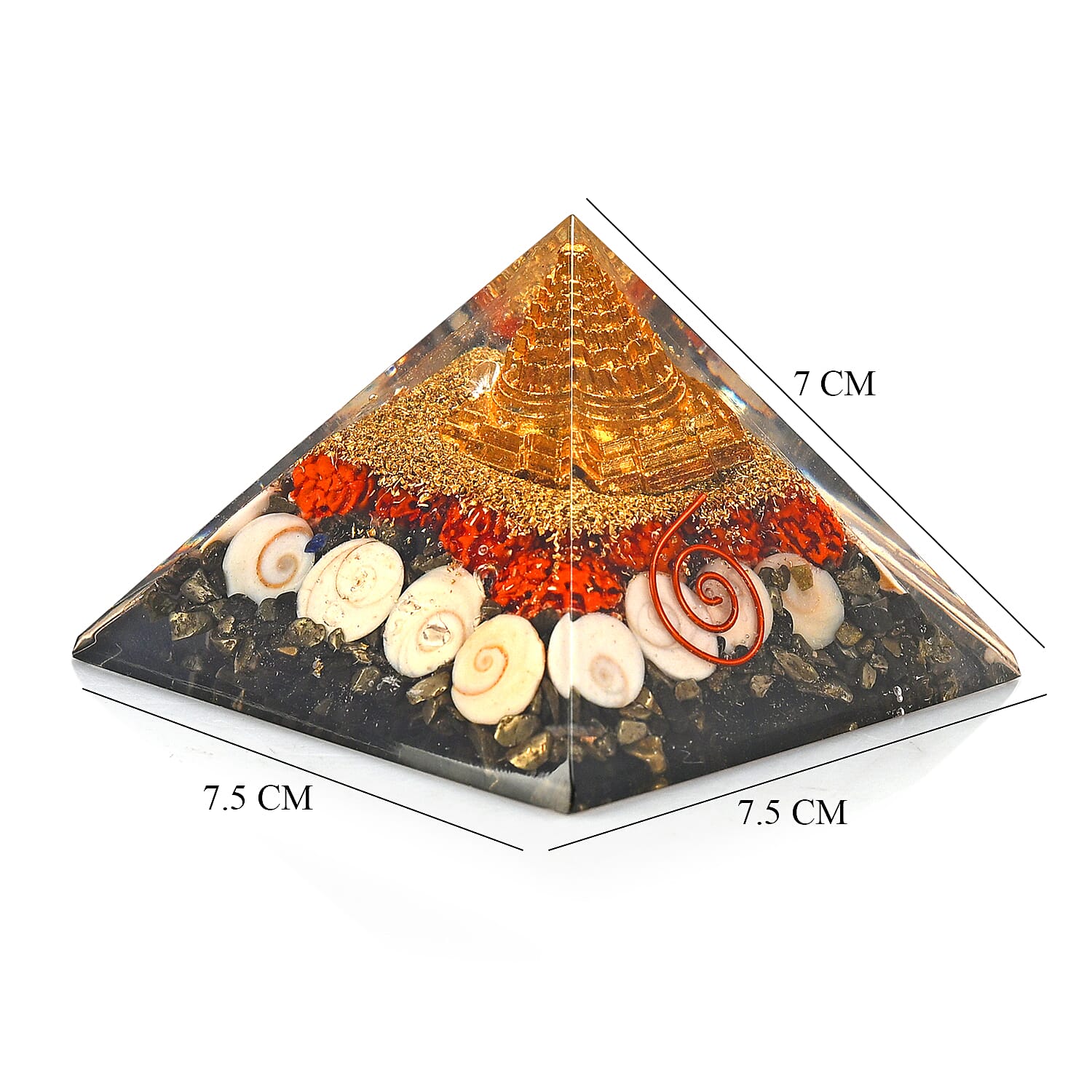 LIVMORE Gemstone Orgone Decorative Pyramid (5cm) With Pyrite 8279101 8