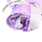 LIVMORE Handmade Knitted Flower Bouquet with 10 LED Lights (26cm) - Purple