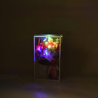 LIVMORE Handmade Knitted Flower Bouquet with 10 LED Lights (26cm) - Red