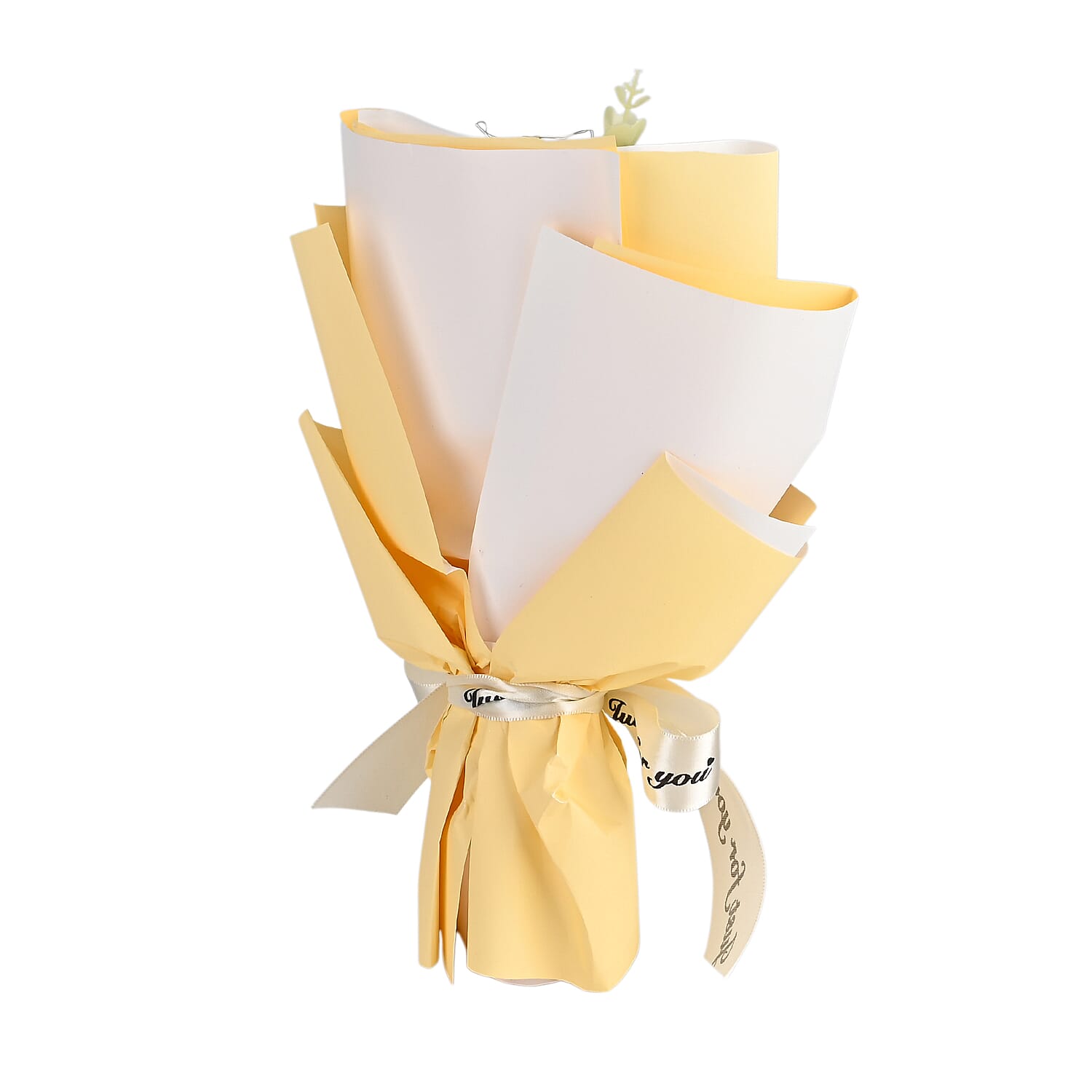 LIVMORE Handmade Knitted Flower Bouquet with 10 LED Lights (26cm) - Yellow V32514598 4