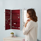 Livmore Handmade Oxidized Wall Mount Jewellery Organizer (Size 55x33x8 cm) - Maroon