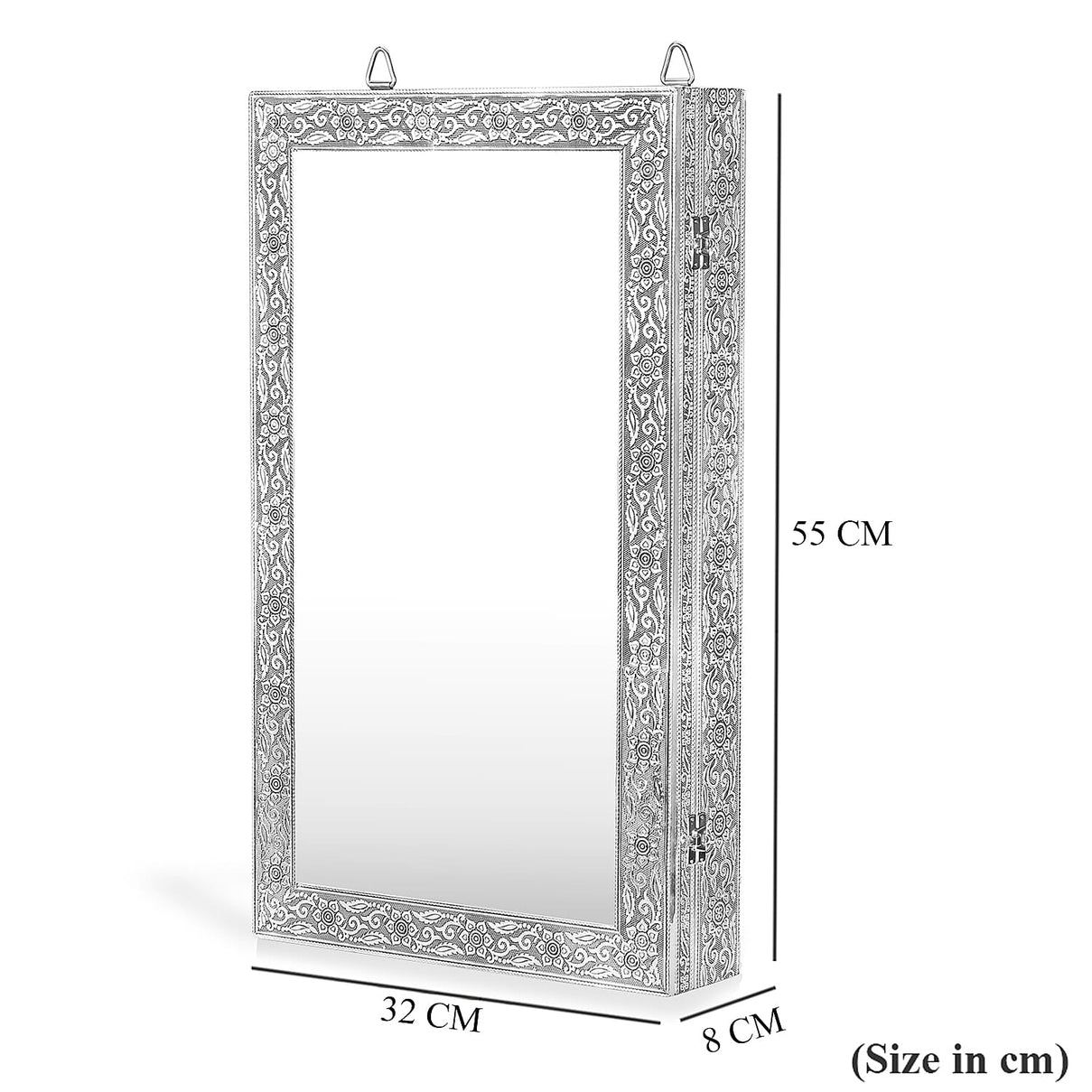 Livmore Handmade Oxidized Wall Mount Jewellery Organizer (Size 55x33x8 cm) - Maroon 8448596 8