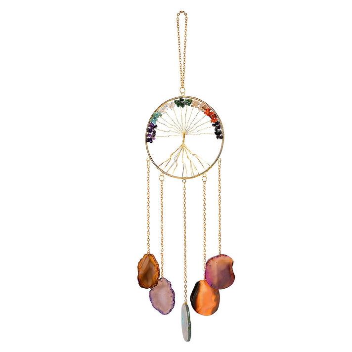 Livmore Gemstone Tree of Life Sun Catcher Wall Hanging (35 to 40cm) - Multi Colour 8285639 1