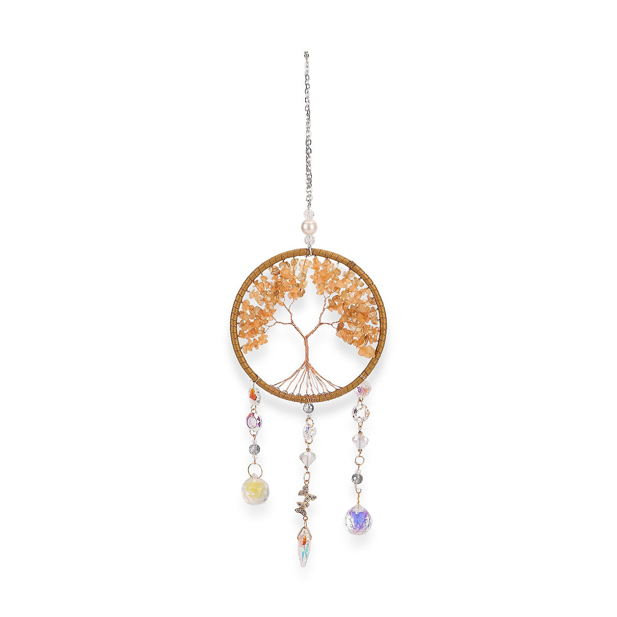 LIVMORE Citrine Tree of Life Wall Hanging Ornament (38 cm) - Yellow 8224453 0