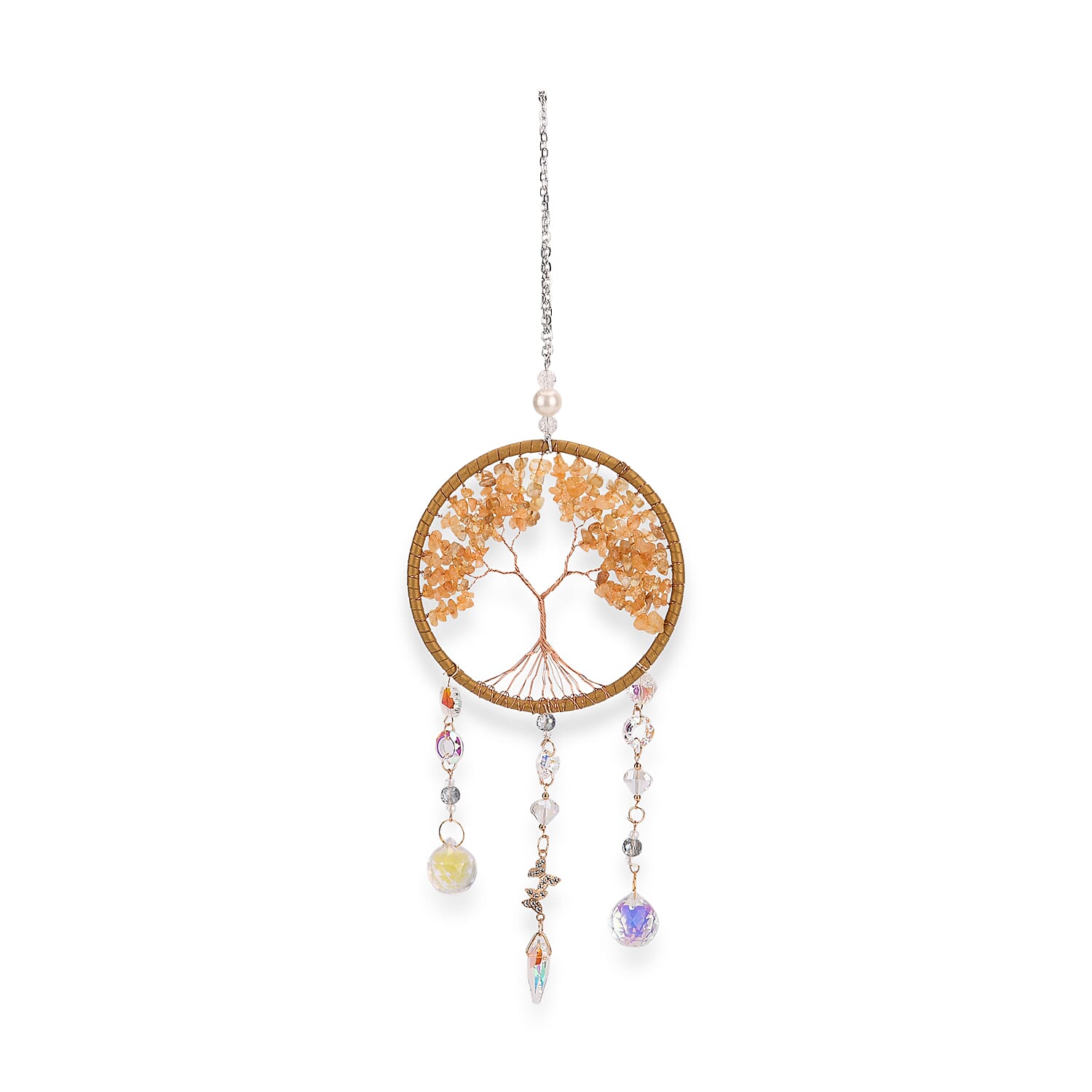 LIVMORE Citrine Tree of Life Wall Hanging Ornament (38 cm) - Yellow 8224453 0