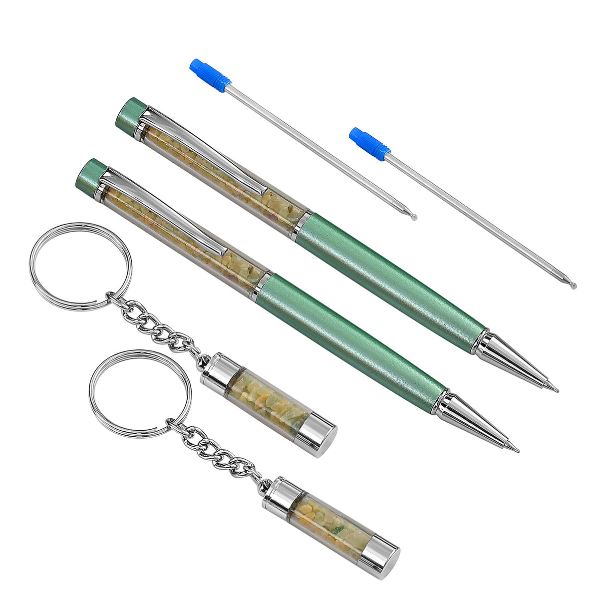 LIVMORE Larimar Gemstone Pen Set with 2 Keychains and 2 Refills - Blue 8242161 0