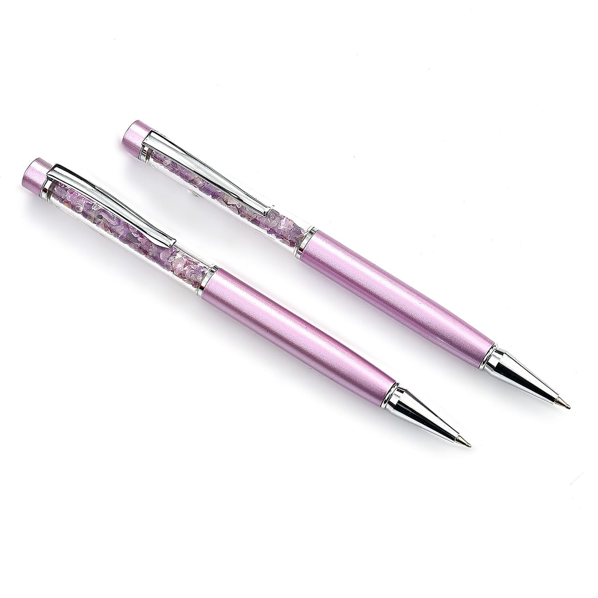 LIVMORE Luxury Set of 2 Amethyst Filled Pens With Refills and 2 Amethyst Filled Key Chains- Charms 8242164 6
