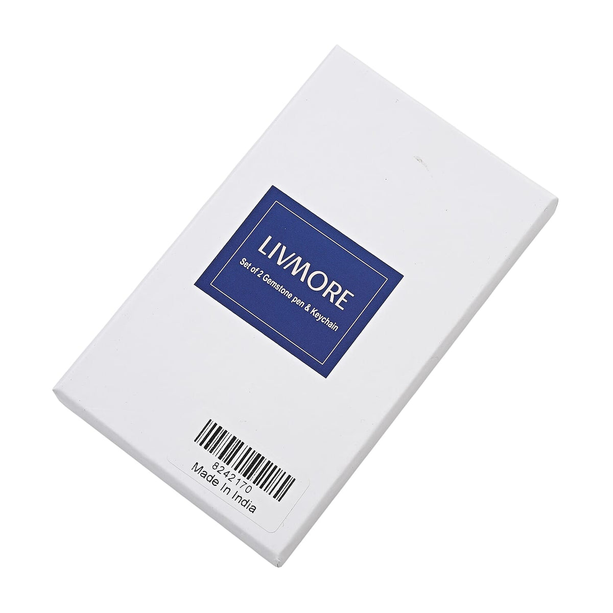 LIVMORE Luxury Set of 2 Sodalite Filled Pens With Refills and 2 Sodalite Filled Key Chains- Charms 8256411 8
