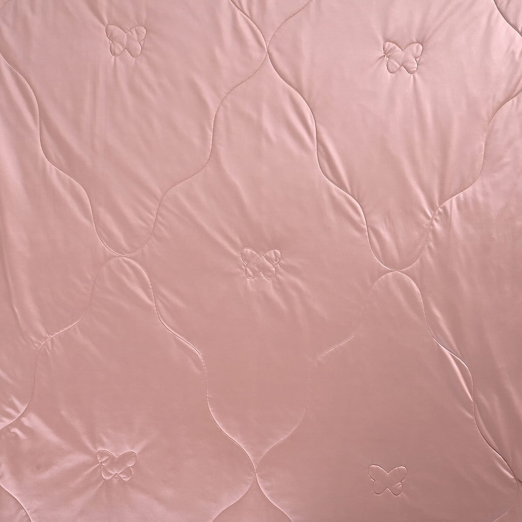 Livmore All Seasons Cooling Mulberry Silk Quilt (Double 135 x 200 cm) - Pink
