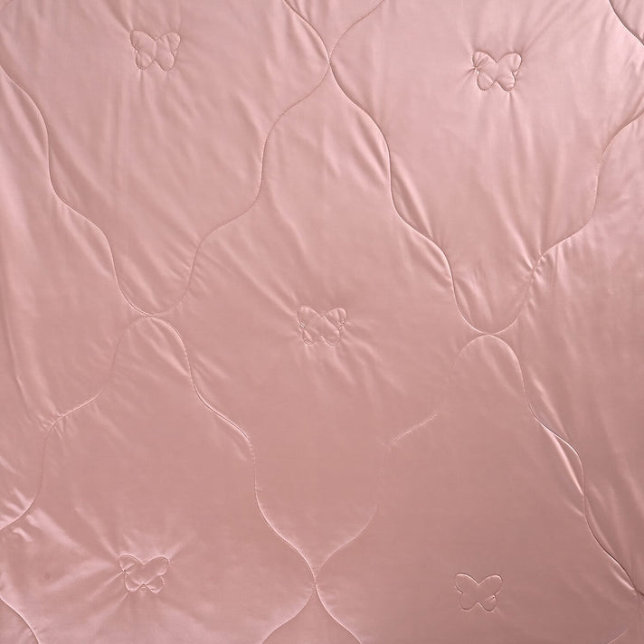 LIVMORE All Seasons Pink Cooling Mulberry Silk Blend Quilt (135X200 cm) 8322531 2