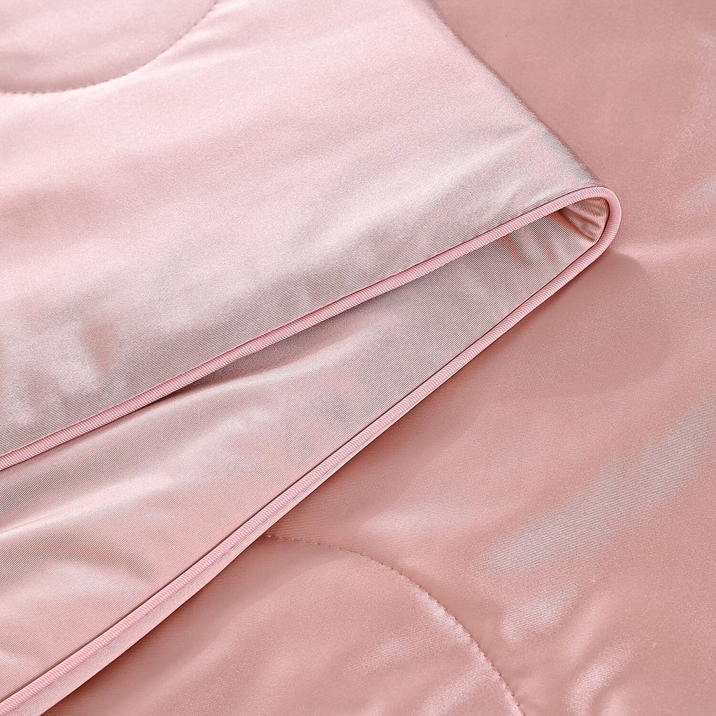 Livmore All Seasons Cooling Mulberry Silk Quilt (Double 135 x 200 cm) - Pink
