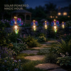 LIVMORE Solar Lotus Flower Garden Stake (96cm) - Blue
