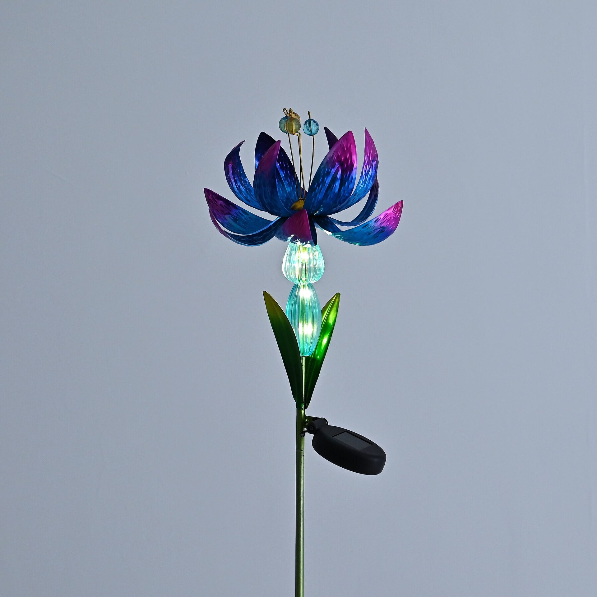 LIVMORE Solar Lotus Flower Garden Stake (96cm) - Blue 8412756 6
