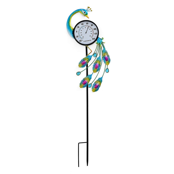 Garden Peacock Thermometer Stake (108cm) - Peacock 8412839 1