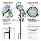 Garden Peacock Thermometer Stake (108cm) - Peacock