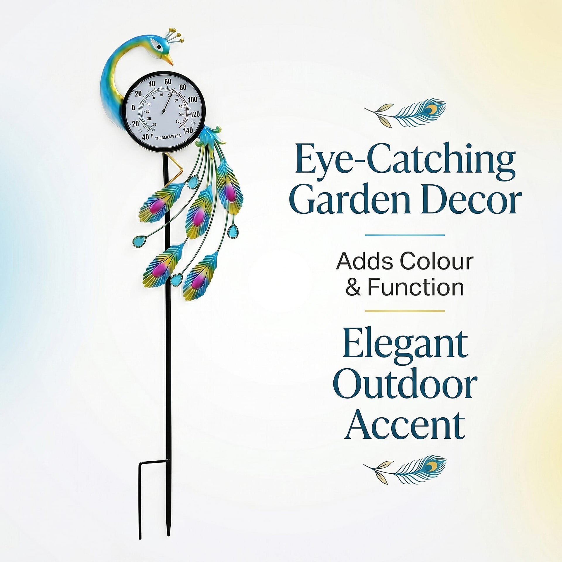 Garden Peacock Thermometer Stake (108cm) - Peacock 8412839 4