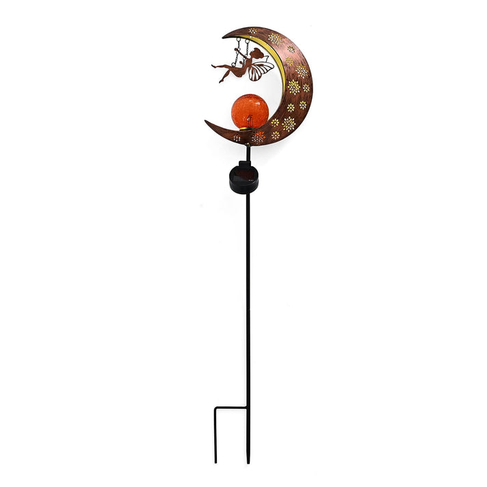 LIVMORE Solar Moon Garden Stake (91cm) - Copper 8412769 1