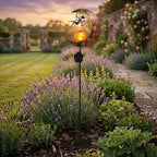 LIVMORE Solar Moon Garden Stake (91cm) - Copper