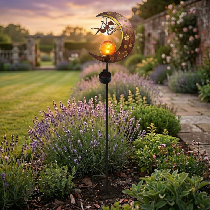 LIVMORE Solar Moon Garden Stake (91cm) - Copper 8412769 2